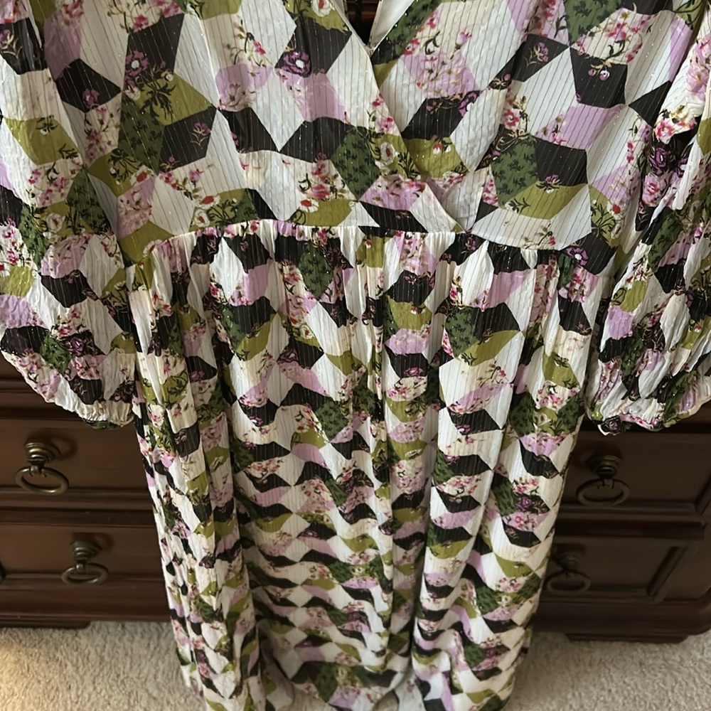 J. Crew Lurex Metallic Thread Patchwork Floral Pr… - image 7